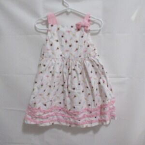 Vintage GYMBOREE 2007/8 Ice Cream Social Pink Bow Cone Dress girls 2T